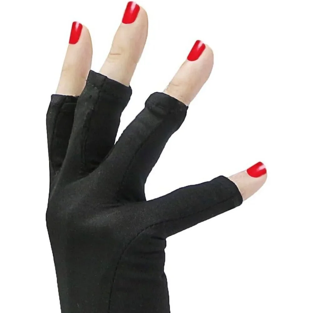 Women's Elegant Fingerless Protection Nails Black Long Gloves Halloween Fashion
